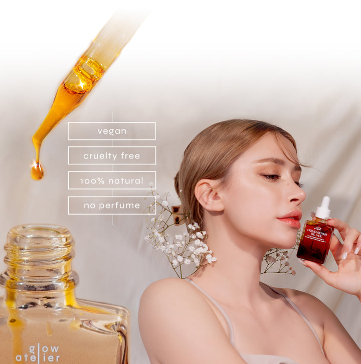 A facial oil for dry skin and a facial oil for oily skin. The Liquid Repair oil veil is a facial oil serum that is a facial oil for gua sha and other uses. A facial oil for acne that does not clog the pores. Which is the best facial oil for all skin types. The Liquid Repair Oil Veil is formulated to heal the skin overnight. 10X more antioxidants than vitamin c, multiples oil blends to repair skin cells, balance natural oil, and fight off acne bacteria.